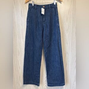 J.Crew Wide-Leg Dark Wash Denim Jeans Size 24 NWT